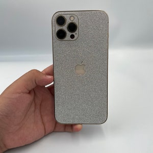 BOGO 3D Silver Glitter iPhone 15 Pro/ Max Skin, iPhone 14, 14 pro/ Plus, iPhone 13, 12 Pro Max Skin, iPhone 11, XR; Phone Skin, iPhone Skin