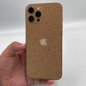 3D Gold Glitter iPhone 15 Pro Max Skin, iPhone 14, 14 pro/ Plus, iPhone 13, 12 Pro Max Skin, iPhone 11, XR; Phone Skin, iPhone Skin
