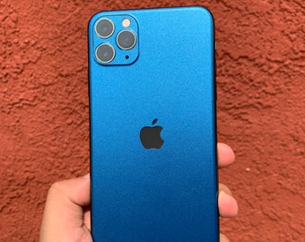 マットブルーメタリック iPhone 15 Pro Max スキンシール、15、iPhone
