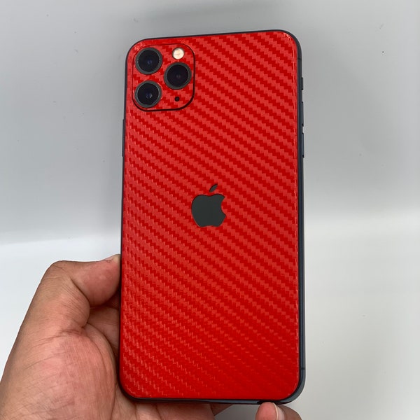 Carbon Fiber Red iPhone 15 Pro/ Max Skin, iPhone 14, 14 pro/ Plus, iPhone 13, 12 Pro Max Skin, iPhone 11, XR; Phone Skin, iPhone Skin