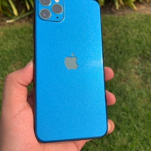 Glossy Blue Metallic iPhone 16 Pro Max, 15 Pro, 14 Plus, 13 Pro, 13 Plus, 12/ Pro wrap, XR; Phone Skin, iPhone Skin, Pro Plus