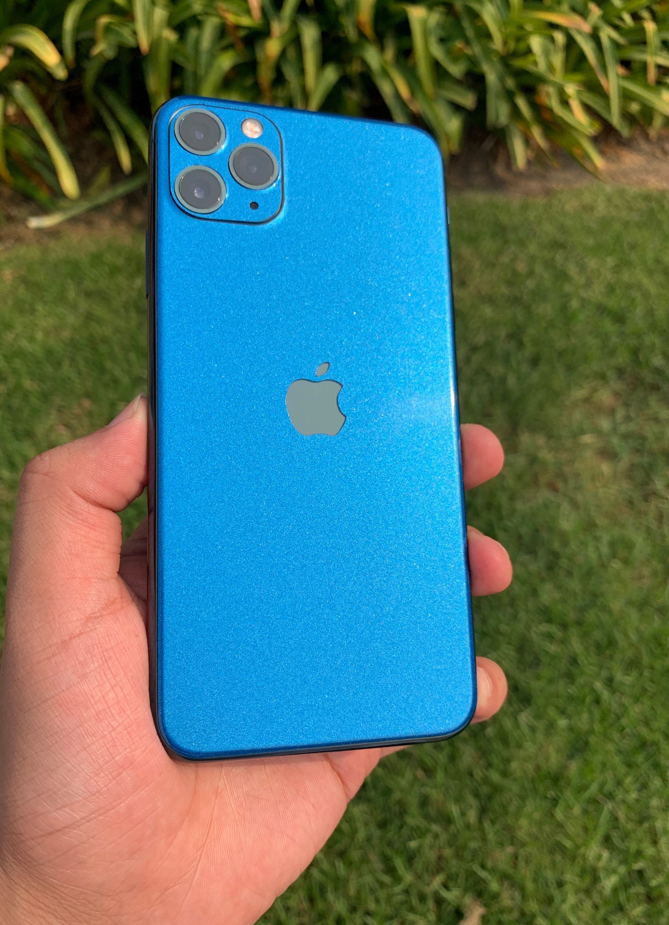 Glossy Blue Metallic iPhone 16 Pro Max, 15 Pro, 14 Plus, 13 Pro