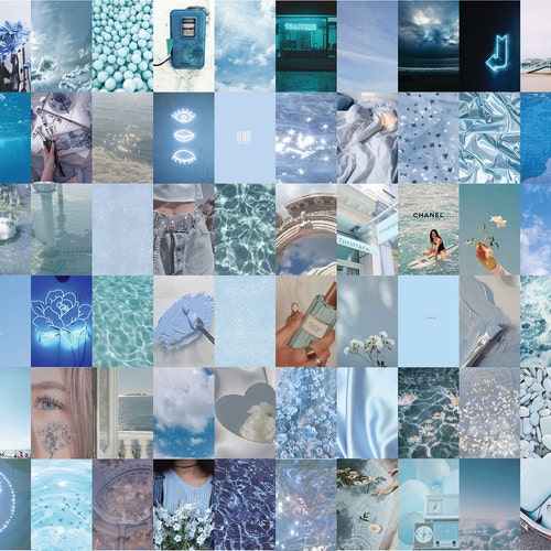 Baby Blue 84pcs Collage Kit Collage Kit Blue Blue Collage Etsy Israel
