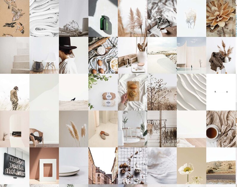 Neutral 100pcs Collage Kit / Beige Collage Kit / Printable Minimalist collage kit 