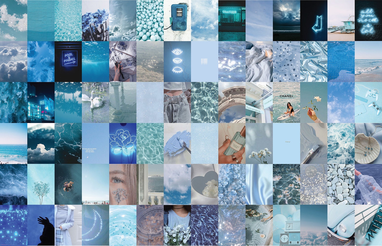 BABY Blue 84pcs Collage Kit / Collage Kit Blue / Blue Collage | Etsy