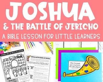 Joshua and the Battle of Jericho Preschool Bible Lesson, Printable Activities for PreK Sunday School and Children's Church