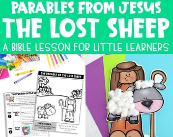 The Parable of the Lost Sheep Printable Bible Craft and Lesson for Preschool, Sunday School, Children's Church