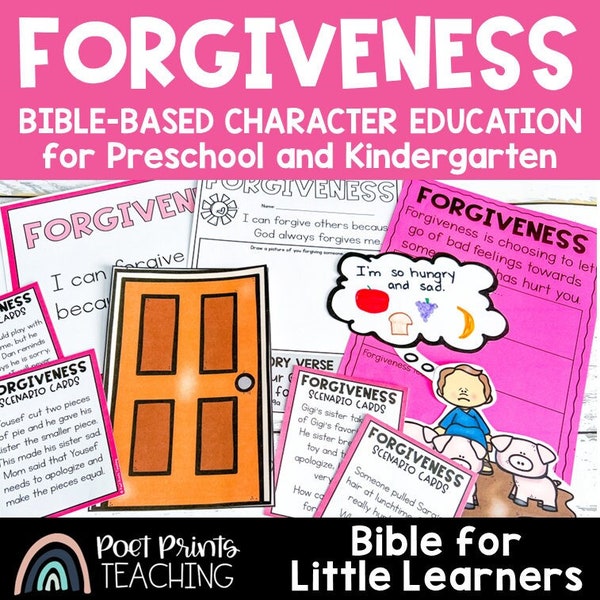 Forgiveness Bible Lessons for Preschool and Kindergarten | Character Activities and Crafts for Sunday School