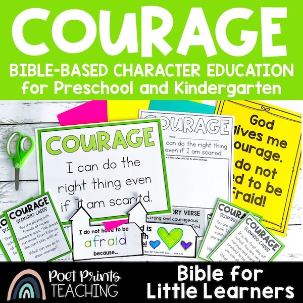 Courage Bible Lessons for Preschool and Kindergarten | Character Activities and Crafts About Being Brave