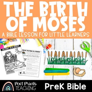 Birth of Moses Preschool Bible Lesson, Printable Activities for Sunday School and Children&#39;s Church