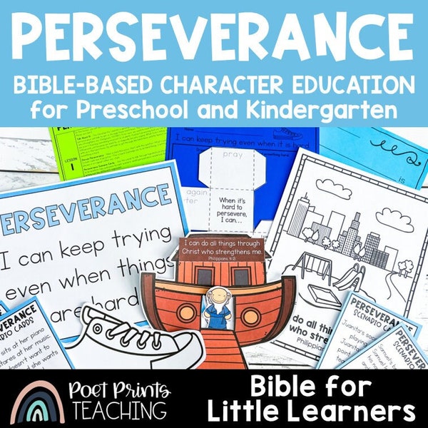 Perseverance Bible Lessons for Preschool and Kindergarten, Not Giving Up, Sunday School Character Education