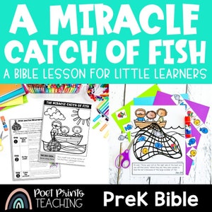 Miracles of Jesus for Preschool, A Miracle Catch of Fish, Printable Craft and Bible Lesson for Sunday School