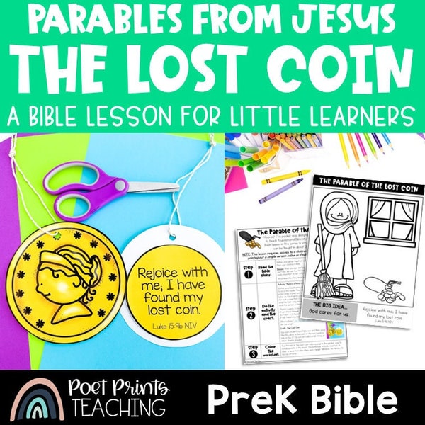 The Parable of the Lost Coin Printable Bible Craft and Lesson for Preschool, Sunday School, Children's Church