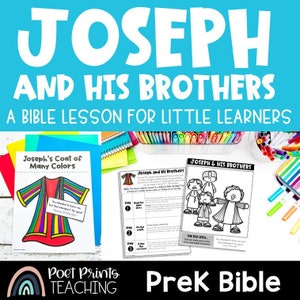 Preschool Bible Craft, Joseph&#39;s Colorful Coat, Printable Bible Lesson for PreK Sunday School and Children&#39;s Church