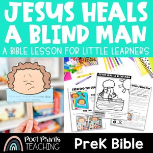 Jesus Heals a Blind Man Printable Bible Craft and Lesson about Miracles for Preschool, Sunday School, Children&#39;s Church