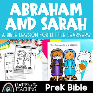Preschool Bible Lesson about Abraham and Sarah , Printable Craft for PreK Sunday School and Children's Church