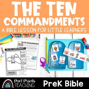 The Ten Commandments Preschool Bible Lesson, Printable Activities for Sunday School and Children&#39;s Church