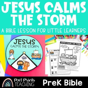 Jésus calme la tempête Artisanat biblique imprimable et leçon sur les miracles pour l&#39;école maternelle, l&#39;école du dimanche et l&#39;église pour enfants