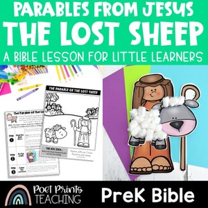 The Parable of the Lost Sheep Printable Bible Craft and Lesson for Preschool, Sunday School, Children&#39;s Church