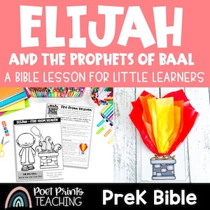 Elijah Bible Lesson, Printable Activities for PreK Sunday School and Children&#39;s Church