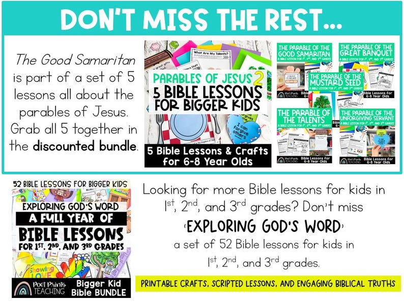 The Parable of the Good Samaritan (printable PDF) Bible Lesson and ...