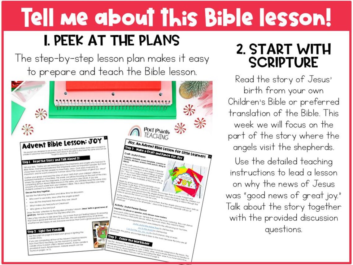 Joy, Christmas Bible Lesson for Advent, Preschool and Kindergarten (PDF ...