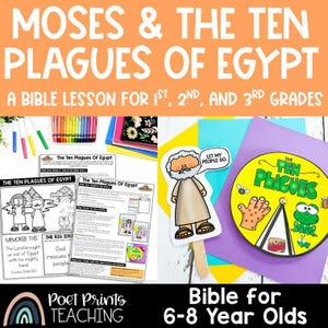 The Ten Plagues of Egypt Bible Lesson for Kids, Printable Craft and Activity for Sunday School or Children&#39;s Church, Old Testament, Exodus