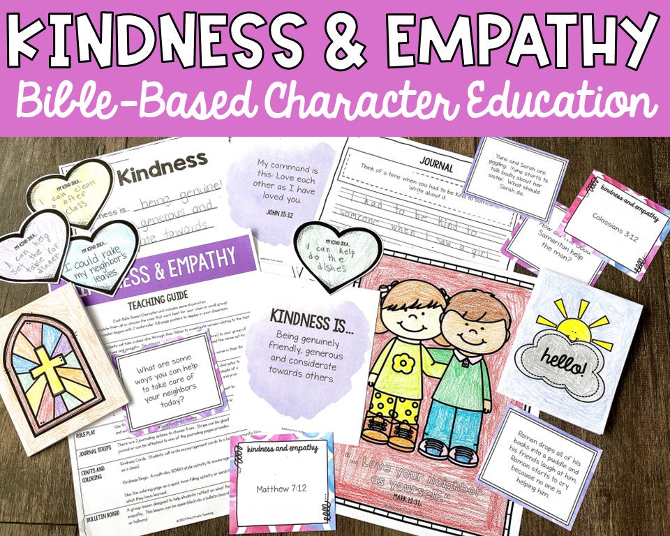 Kindness Bible Lessons for Kids, Bible Based Character Education Sunday ...