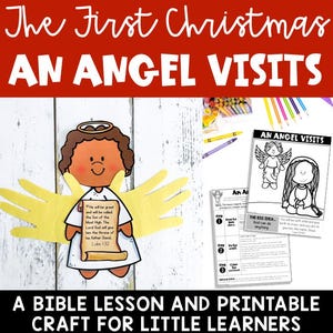 An Angel Visits Mary, Christmas Bible Lesson for Preschool, Printable Lesson and Craftf or Sunday School