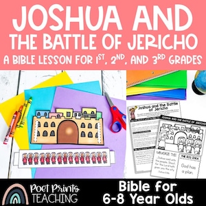 Joshua and the Battle of Jericho Old Testament Bible Lesson,  Printable Bible Story Craft and Activity for Kids, Sunday School, Church