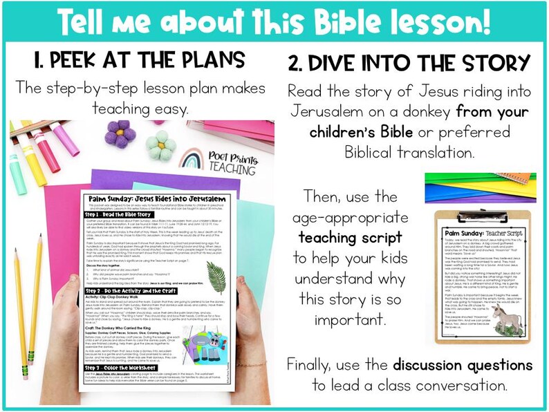 Palm Sunday Bible Lesson for Preschool: Jesus Rides in on a Donkey ...