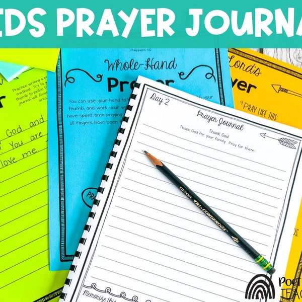 Printable Prayer Journal for Kids, Bible Activity, Sunday School Lesson, Homeschool Printable, Children's Church