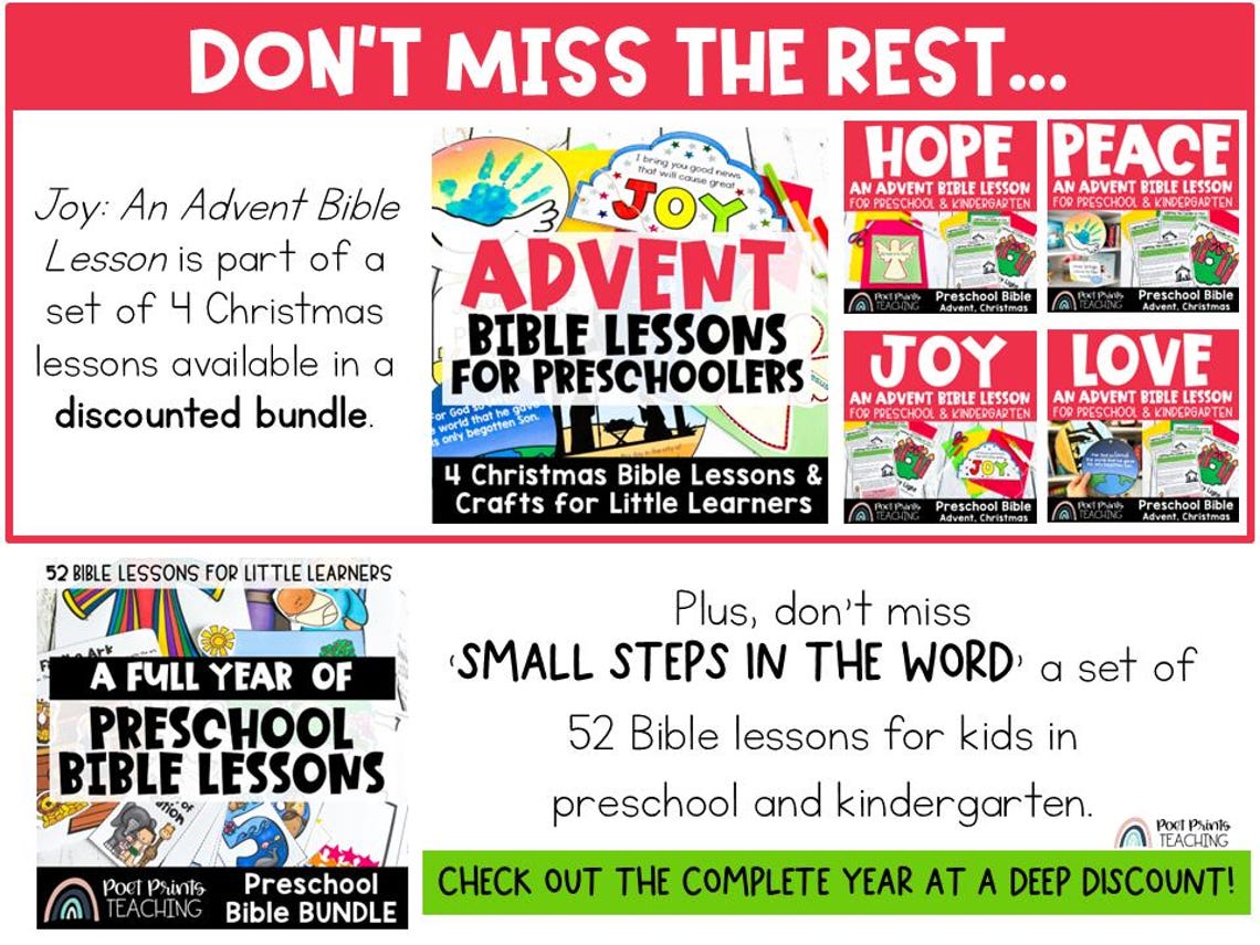 Joy, Christmas Bible Lesson for Advent, Preschool and Kindergarten (PDF ...