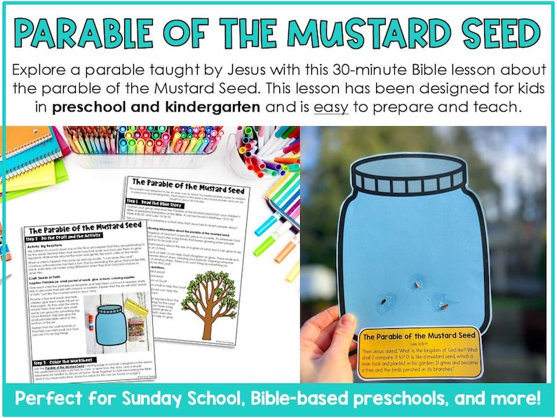 The Parable of the Mustard Seed Bible Lesson for Preschool (PDF ...