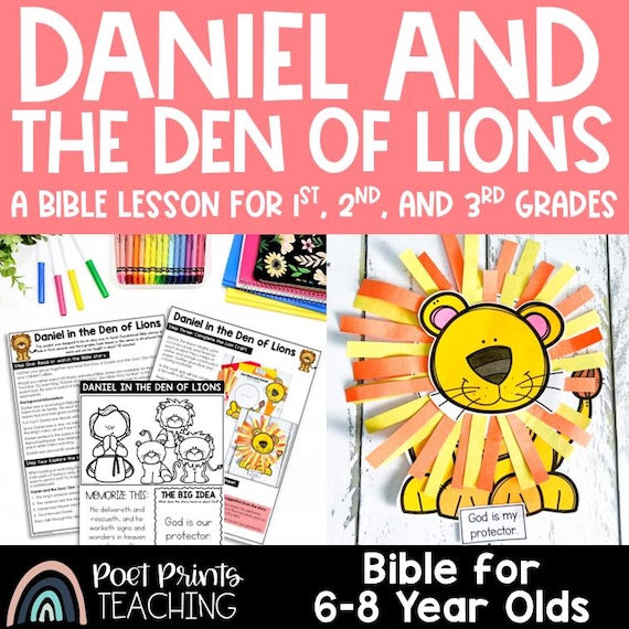 Daniel in the Lion's Den, Old Testament Bible Lesson,  Printable Bible Story Craft and Activity for Kids, Sunday School, Kids Ministry