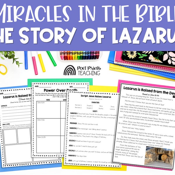 Lazarus, Miracles of Jesus Sunday School Lesson, Bible for Kids, Children's Church