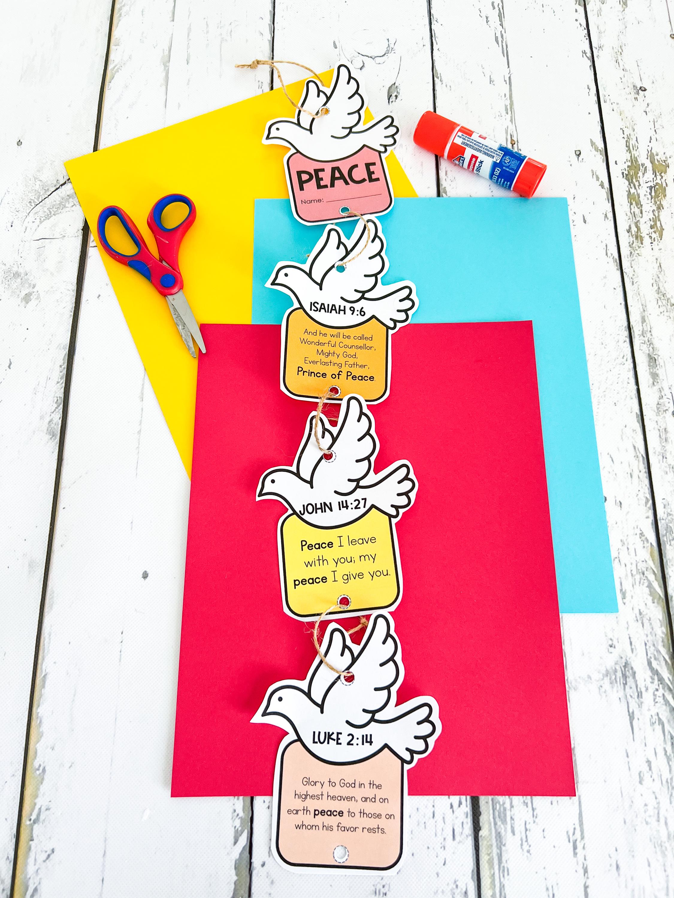 Peace: an Advent Bible Lesson for Kids, Printable Christmas Craft (PDF ...