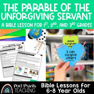The Parable of the Unforgiving Servant (Printable PDF) Forgiveness Bible Lesson and Craft for Kids,  Sunday School