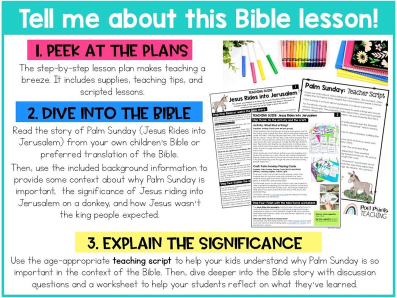Palm Sunday Bible Lesson for Kids: Jesus Rides Into Jerusalem (digital ...