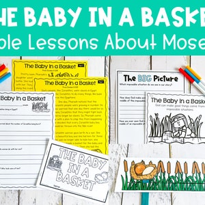 Moses Printable Bible Craft and Lesson for Kids, Sunday School Activity, Children&#39;s Church, Homeschool
