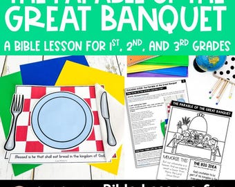 The Parable of the Great Banquet (Printable PDF) Bible Lesson and Craft for Kids in Sunday School