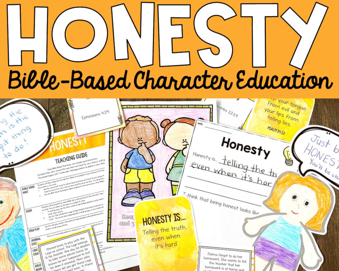 Honesty Bible Lessons for Kids, Printable Character Education Sunday