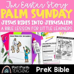 Palmsonntag, Vorschulbibellektion und druckbares Handwerk für Ostern, Sonntagsschule und Kinderkirche, Karwoche