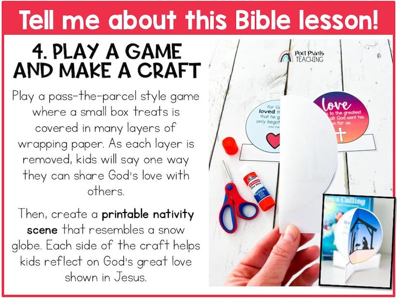Love: an Advent Bible Lesson for Kids, Printable Christmas Craft (PDF ...