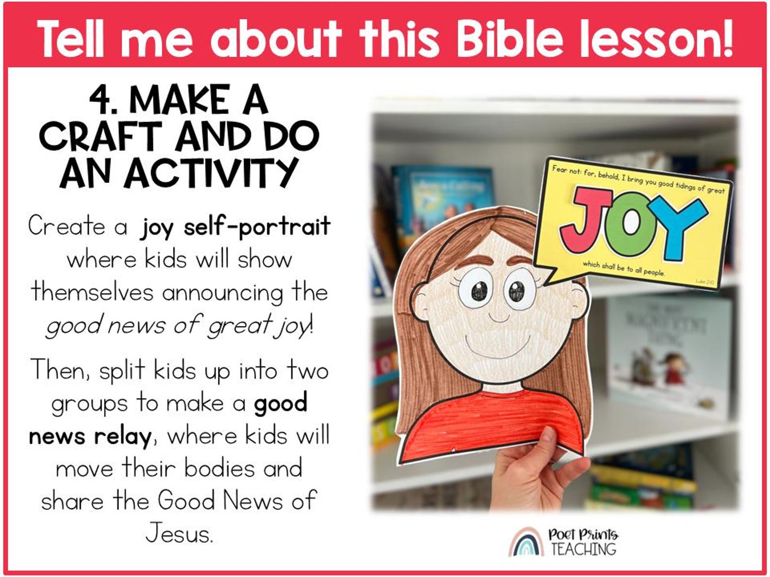 Joy: an Advent Bible Lesson for Kids, Printable Christmas Craft (PDF ...