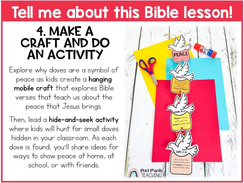 Peace: an Advent Bible Lesson for Kids, Printable Christmas Craft (PDF ...