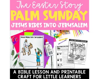 Palm Sunday, Preschool Bible Lesson and Printable Craft for Easter, Sunday School and Children's Church