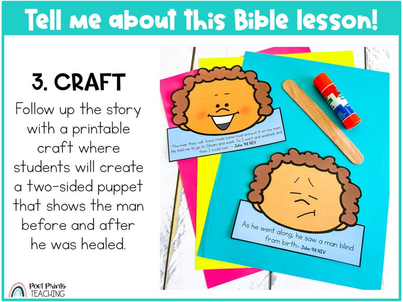 Jesus Heals a Blind Man Printable Bible Craft and Lesson About Miracles
