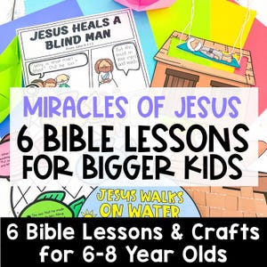 Die Wunder von Jesus, Bibelunterricht für Kinder, 1., 2., 3.Klasse, druckbares Kunsthandwerk und Aktivitäten für die Sonntagsschule und die Kinderkirche