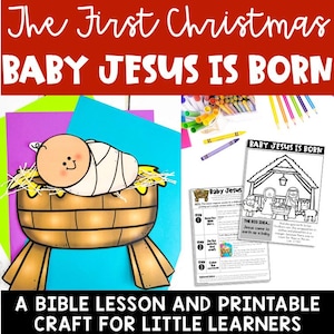 Baby Jesus is Born, Christmas Bible Lesson for Preschool, Printable Lesson and Craft for Sunday School